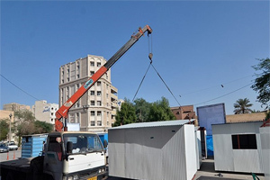 ارسال 21 کانکس از شهرستان خمینی شهر به مناطقه زلزله زده