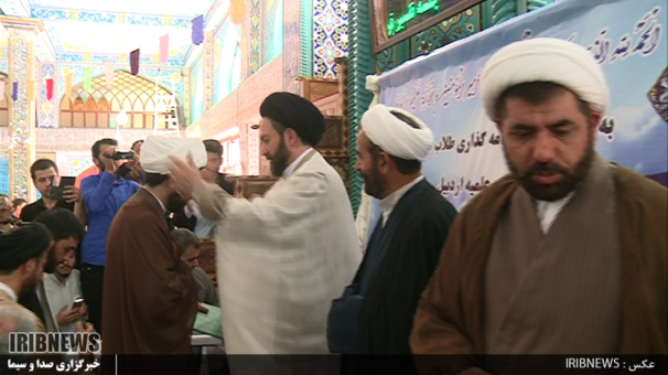 مراسم عمامه گذاری طلاب علوم دینی حوزه های علمیه اردبیل