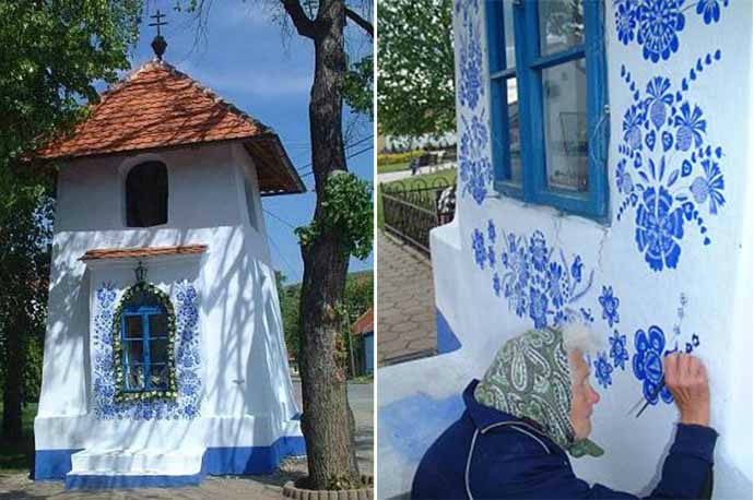 نقاشی بر روی دیوارها توسط مادربزرگ 90ساله