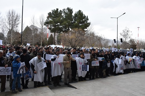 دانشجویان کرمانشاهی به خونخواهی سردار سلیمانی تجمع کردند