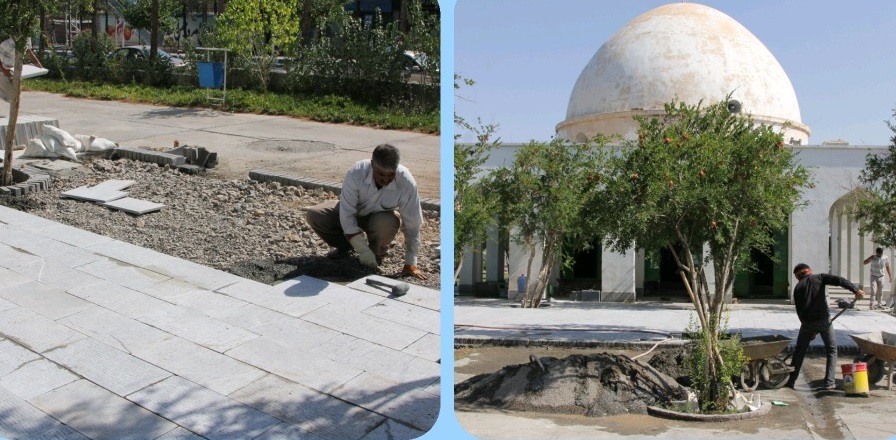 اتمام عملیات اجرایی طرح توسعه صحن مسجد پارک توحید بیرجند