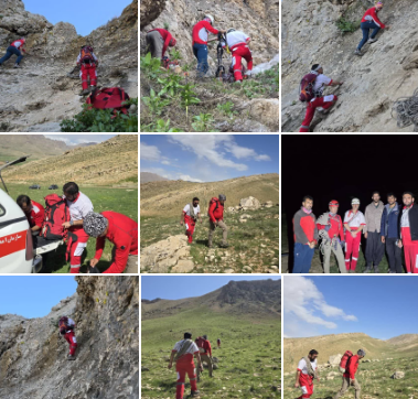 امدادرسانی به حادثه دیدگان کوهستان تنگ درگپ در شهرستان کیار