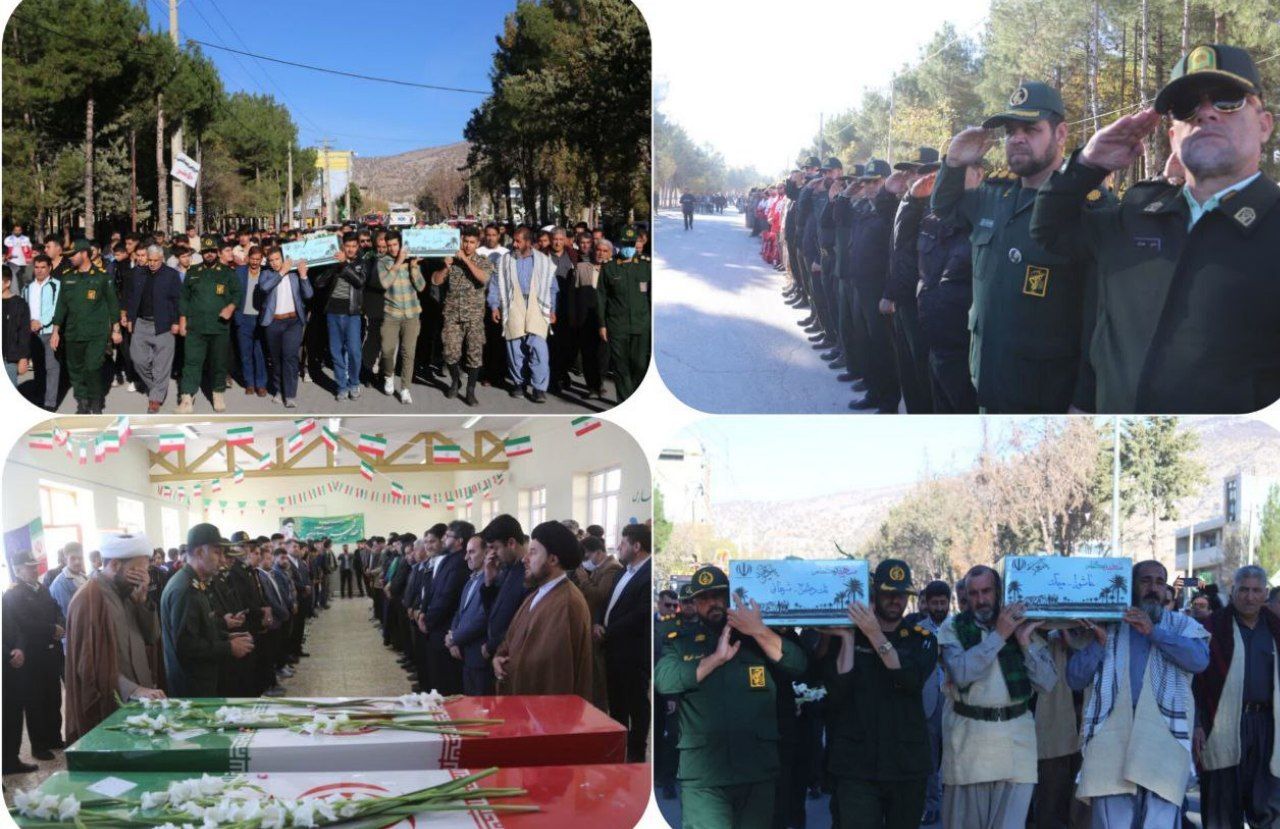 وداع باشکوه مردم ملکشاهی با دو شهید گمنام
