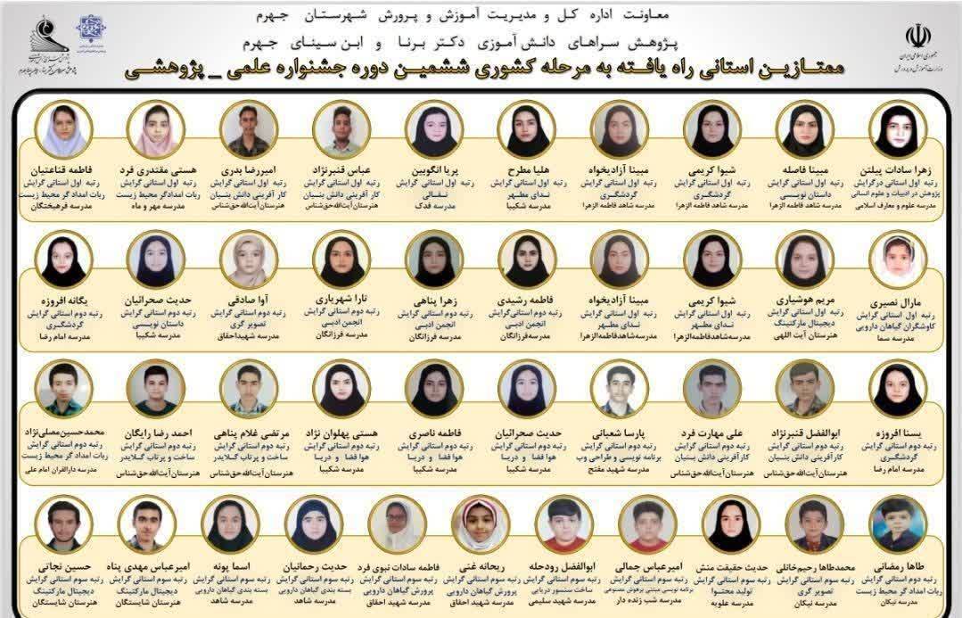 درخشش دانشآموزان جهرمی بر قله علمی کشور و استان درخشش دانشآموزان جهرمی بر قله علمی کشور و استان