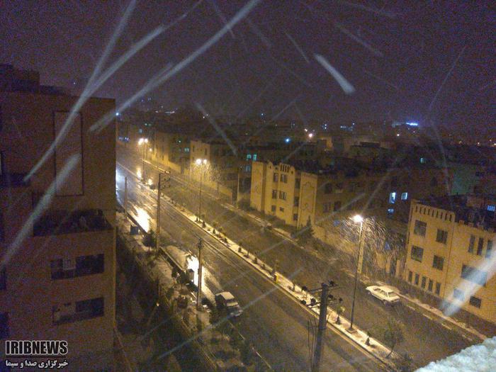 بارش برف در بلوار نهضت سمنان