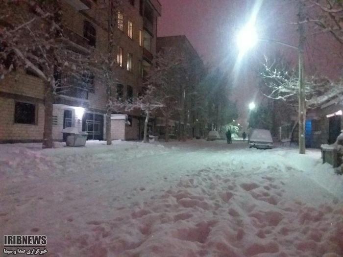 بارش برف در رجايي شهر کرج