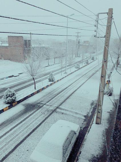 بارش برف در شازند اراک