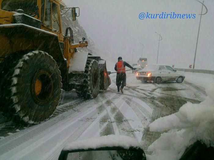 بارش برف در صلوات آباد سنندج
